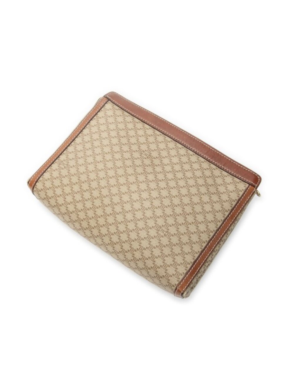 Celine Toiletries Pouch Beige Brown Macadam Canvas - Picture 2 of 5